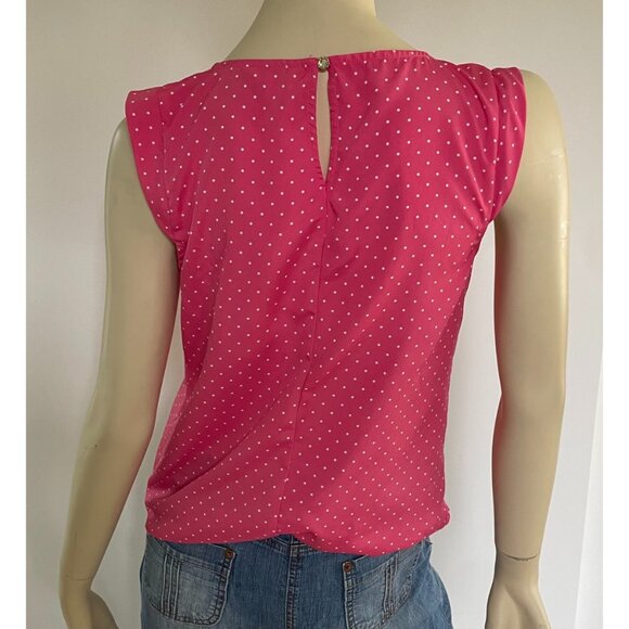 Pink Polka Dot Sleeveless Blouse, Size M, Candie’s, Size M, Barbiecore - Picture 7 of 10